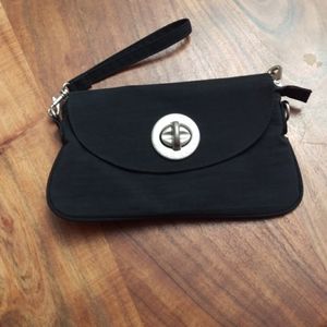 Baggallini Black Canvas Wristlet Clutch